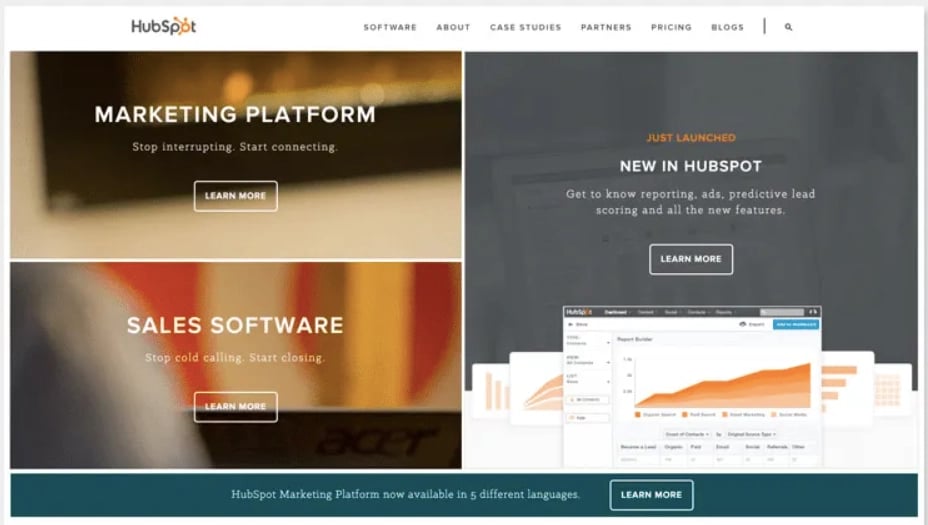 2016 Redesign of HubSpot homepage for UX