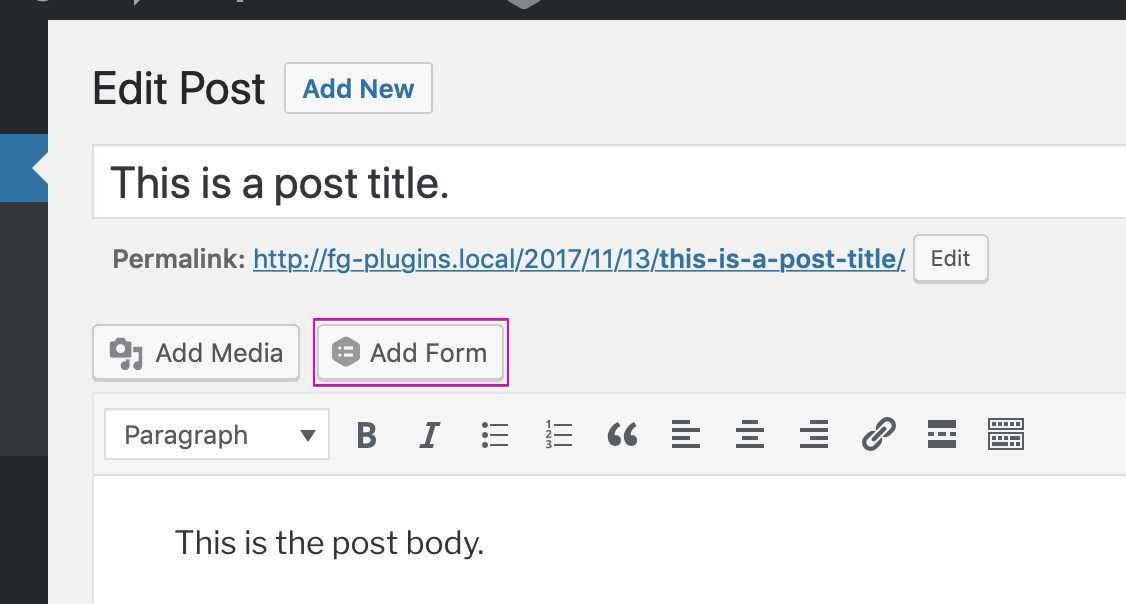 Add a form to your site with Gravity Forms, the WordPress plugin.