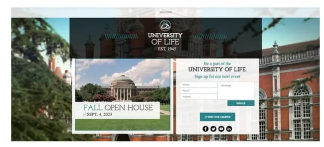 University%20Landing%20Page%20example%20from%20Wix.png?width=650&height=296&name=University%20Landing%20Page%20example%20from%20Wix - 25 Top-Notch Product Landing Page Templates