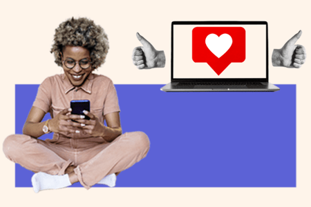 5 Types of Social Media; A woman scrolls through social media on her phone. 