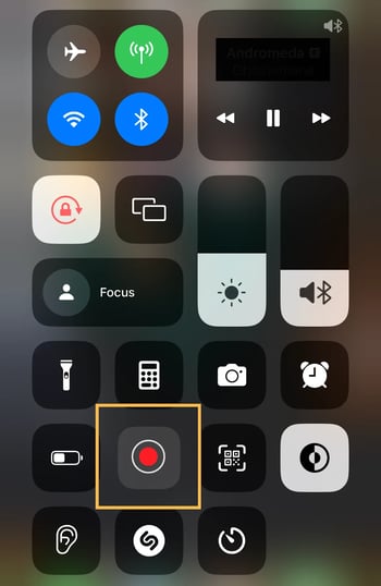 How to Screen Record on iPhone and iPad: step 1 swipe down from the top of the screen