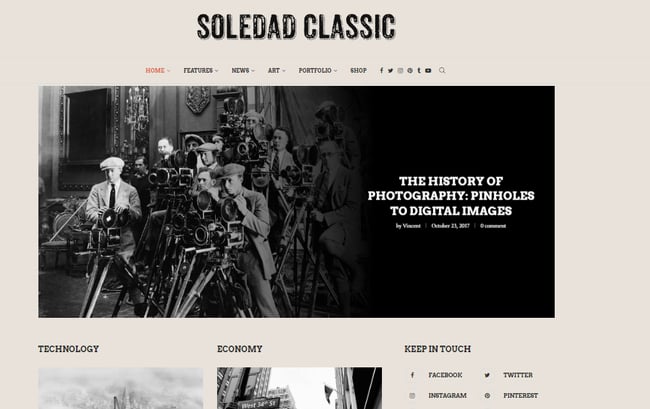 Best Retro WordPress Themes: Soledad