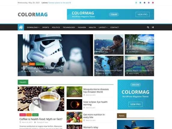 Free WordPress theme for bloggers: ColorMag 