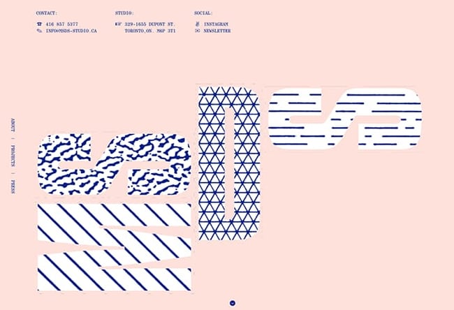 Canadian design studio MSDS uses patterned letters on their site.