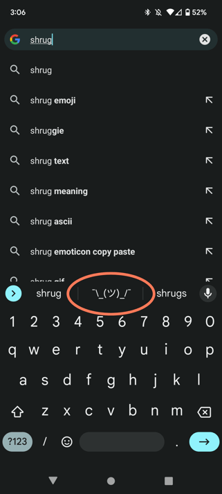 از-Shrug-Emoji-Android استفاده کنید