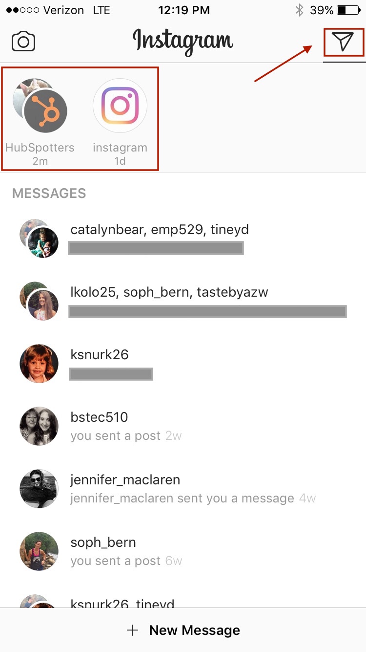 instagram messages down