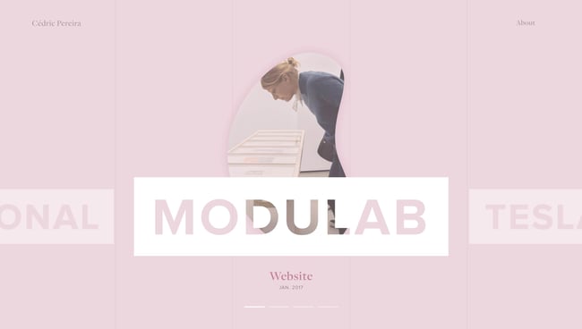 web design trends: pastels. image shows a pastel pink homepage. 