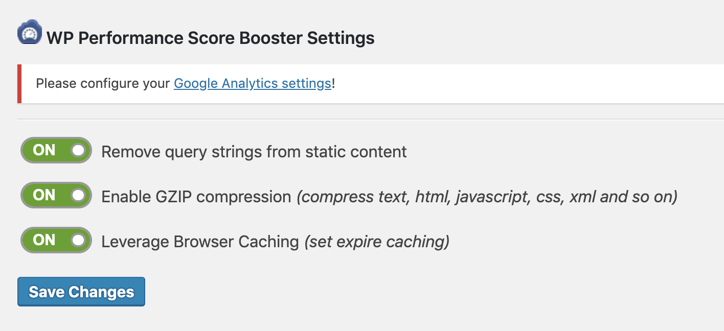 WP Performance Score Booster plugin for removing query strings from static resources