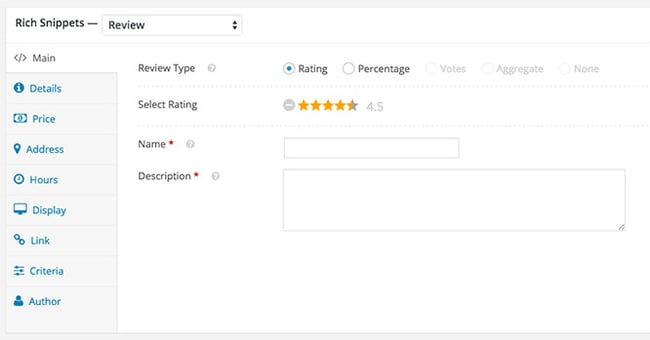 WP Rich Snippets wizard