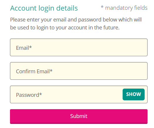 Login form which uses placeholder text rather than labels.