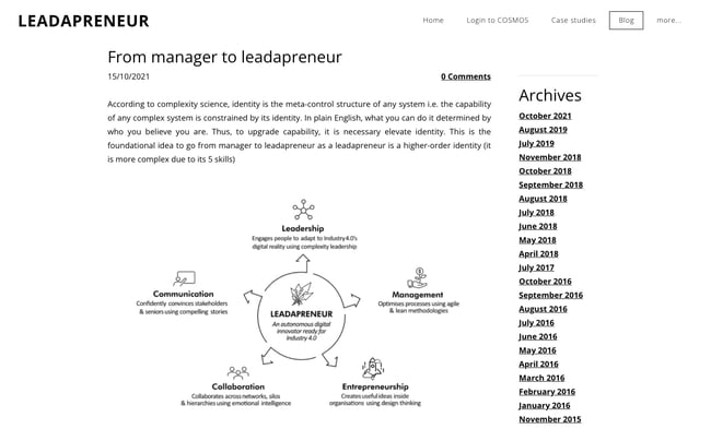 Weebly Blog Example: Leadapreneur