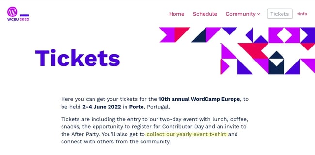 What is WordCamp - Ticket collection
