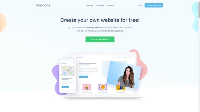 the webnode homepage