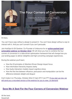Unbounce comarketing promotional email