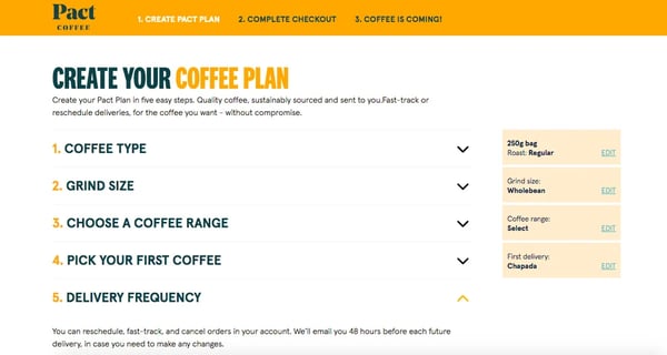 pact coffee woocommerce store homepage