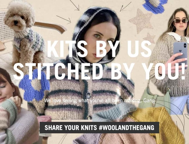 best call to action examples 2022: Wool and the Gang 