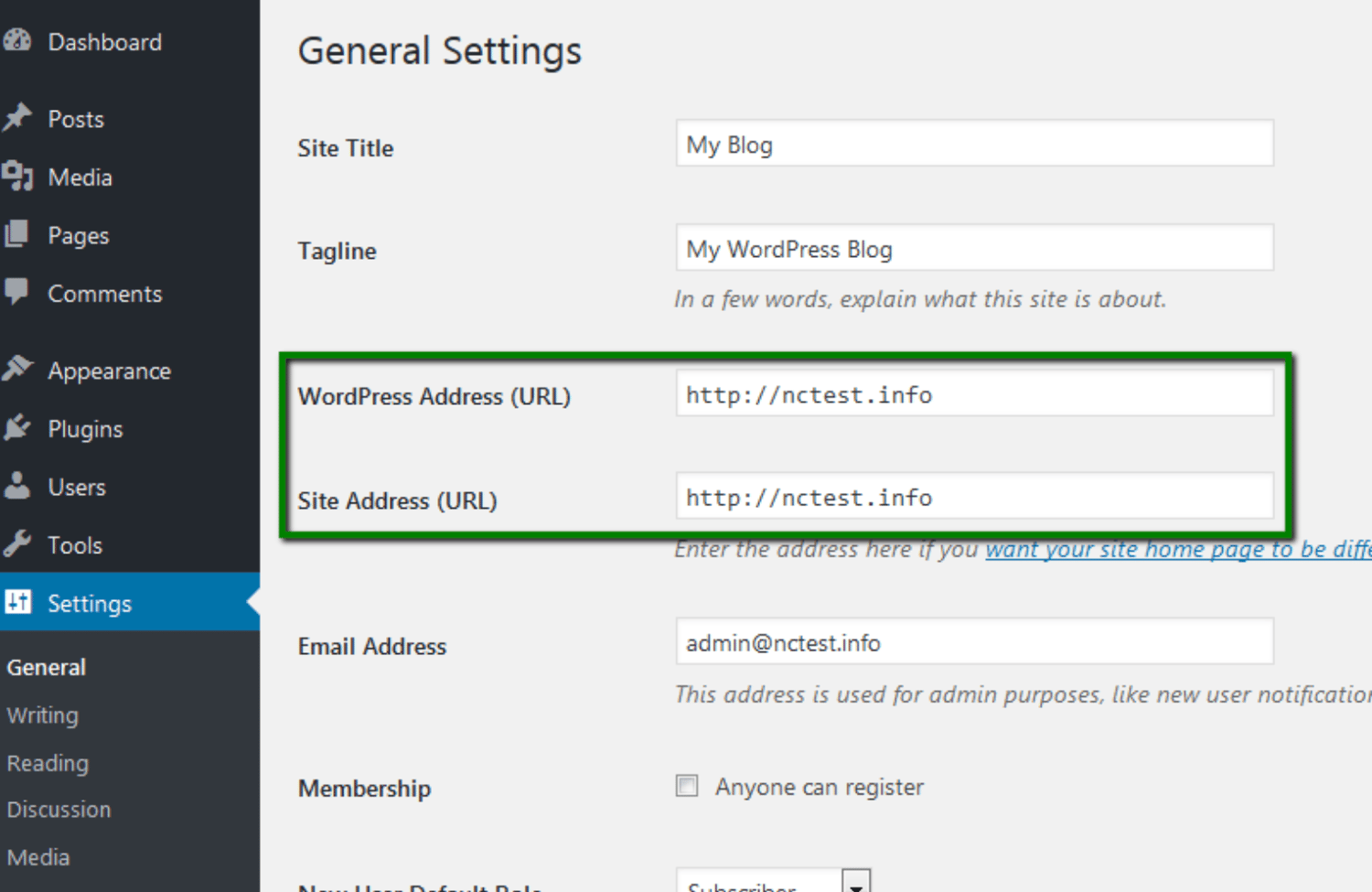 wordpress-general-settings