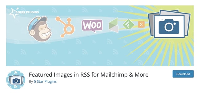 One of our favorite WordPress RSS feed plugin options, Featured Images in RSS for Mailchimp & More