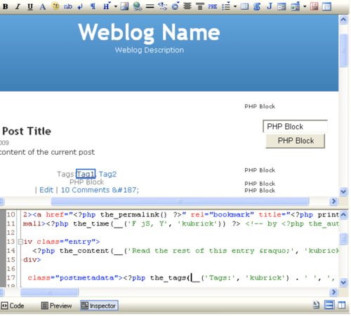 WordPress plugin example of Codelobster simplify process coding