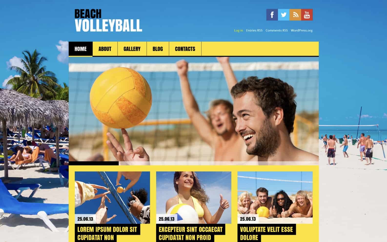 WordPress sports theme Flat Volleyball demo 