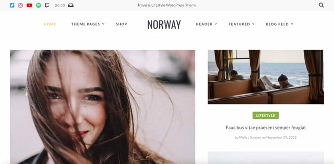 WordPress theme travel: Norway