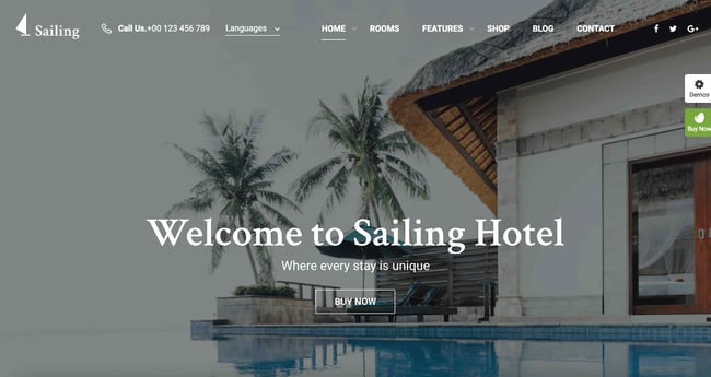 WordPress theme travel: Sailing 