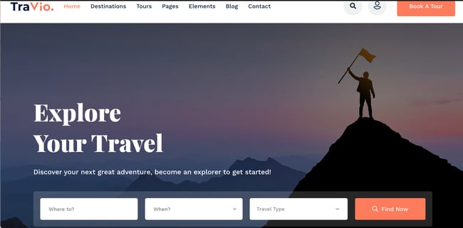 WordPress theme travel: Travio 
