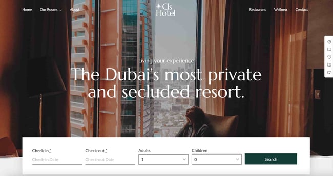 WordPress theme travel: Hoteller homepage. 