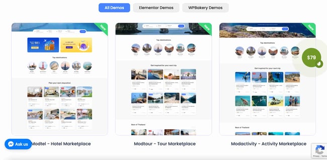 WordPress Theme Travel: Traveler Homepage samples. 