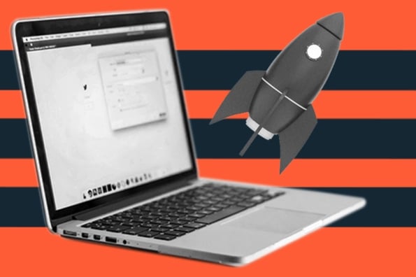 X URL: image shows a rocket and a laptop nearby