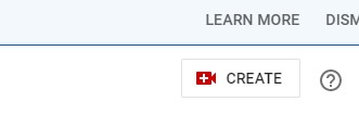 Screenshot of YouTube Create Button