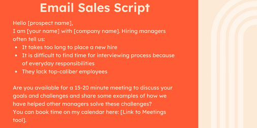 Sales Script example: Email