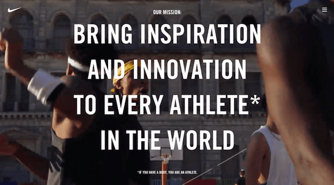 about us example, nike, bringing inspiration and innovation to every athlete in the world