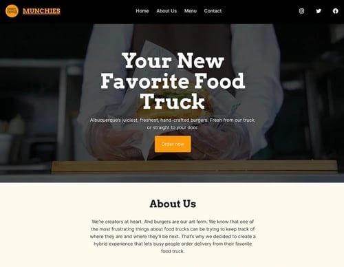 about us template, munchies theme