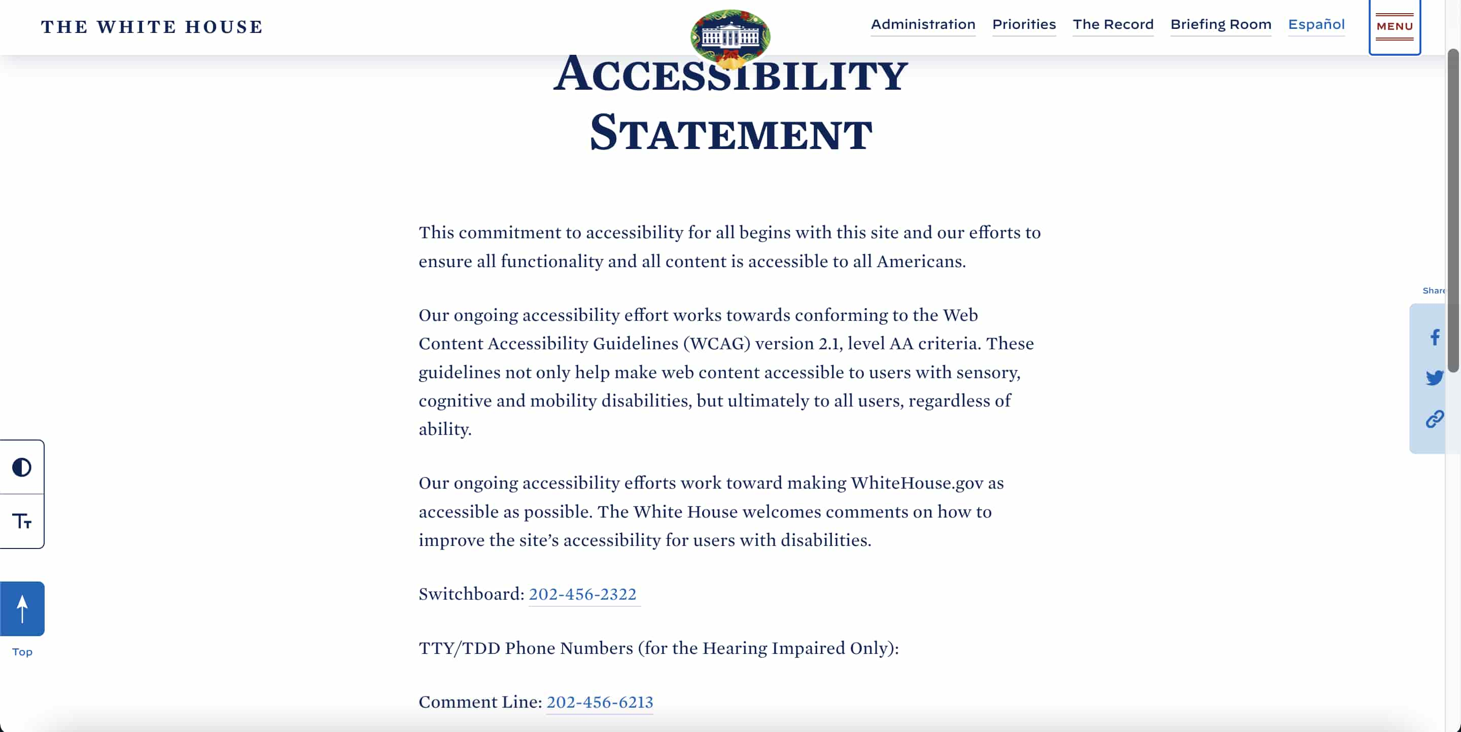 How To Write An Accessibility Statement Everything You Need To Know   Accessibility Statements White House 2 