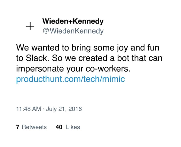Wieden+Kennedy tweet 2