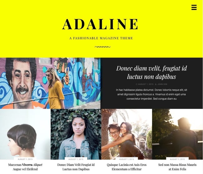 best wordpress fashion themes, Adeline