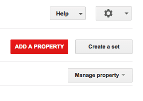 Red add a property button in Google Search Console