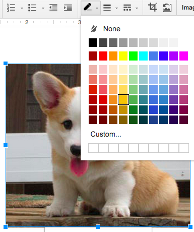 Formatting picture color in a Google Doc
