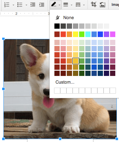 Formatar a cor da imagem em um Documento do Google