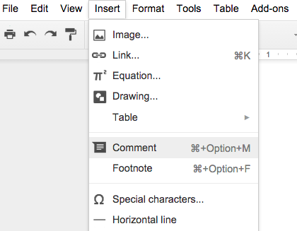 How to Comment in the margins of a Google Doc
