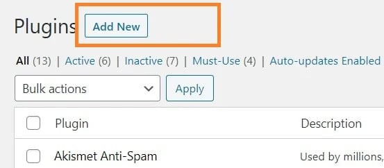 add new button on plugins page in wordpress