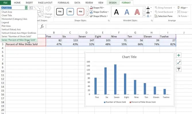add secondary axis to excel chart: pc step 4