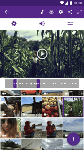 Dragging and dropping photos and videos on Adobe Premiere Clip video editing app