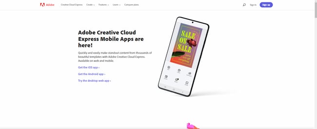 بهترین برنامه های اجتماعی برای درونگراها: adobe creative cloud express