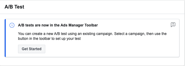 Ads manager A/B test in Toolbar