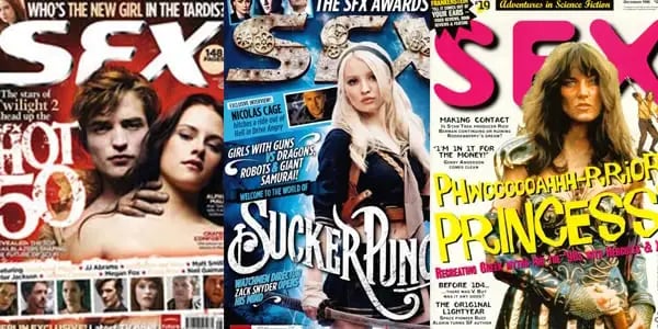SFX Magazine covers with famous women on the front