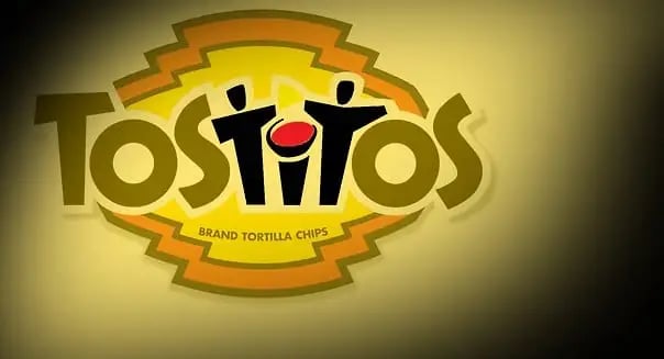 Tostitos logo with shape of friends sharing chips and salsa