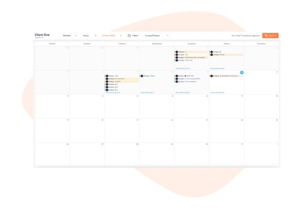 agorapulse social publishing calendar feature