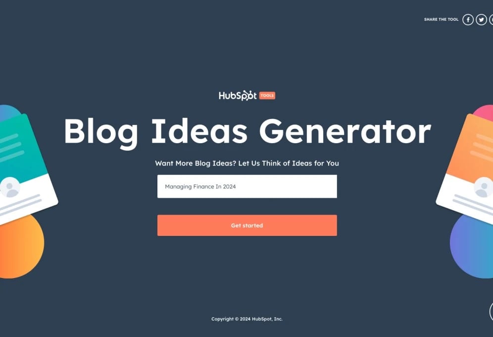 ai blog topic generator homepage